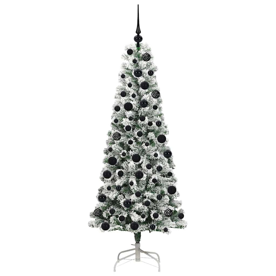Kunstmatige Inklapbare Kerstboom Groen en wit 180 cm PVC