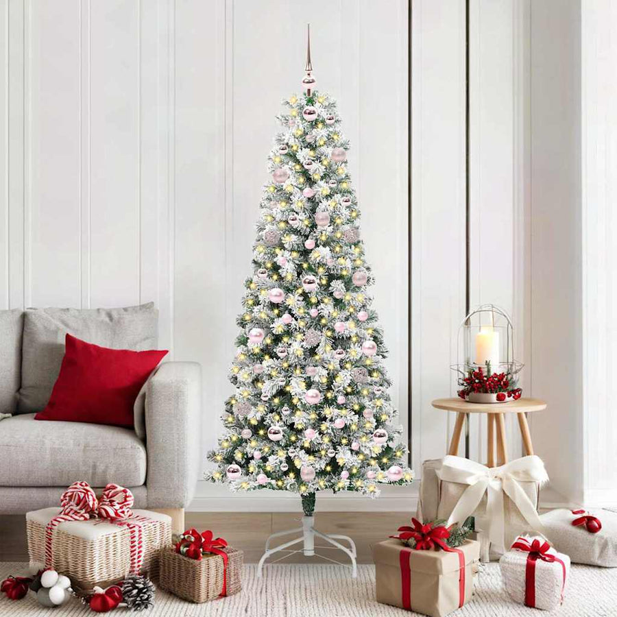 Kunstmatige Inklapbare Kerstboom Groen en wit 180 cm PVC