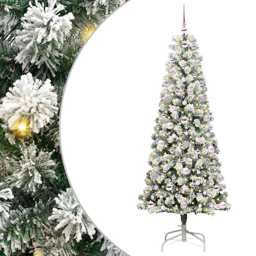 Kunstmatige Inklapbare Kerstboom Groen en wit 180 cm PVC