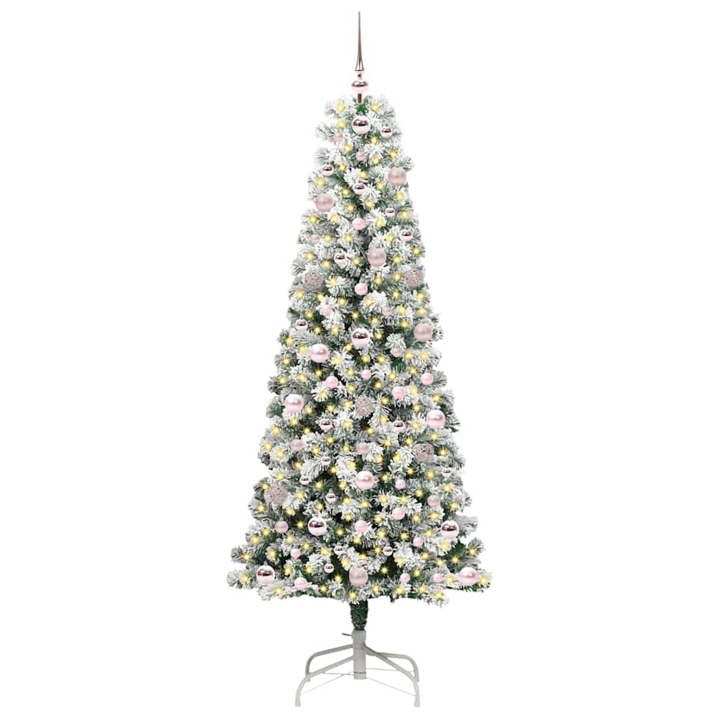 Kunstmatige Inklapbare Kerstboom Groen en wit 180 cm PVC
