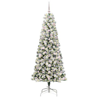 Kunstmatige Inklapbare Kerstboom Groen en wit 180 cm PVC