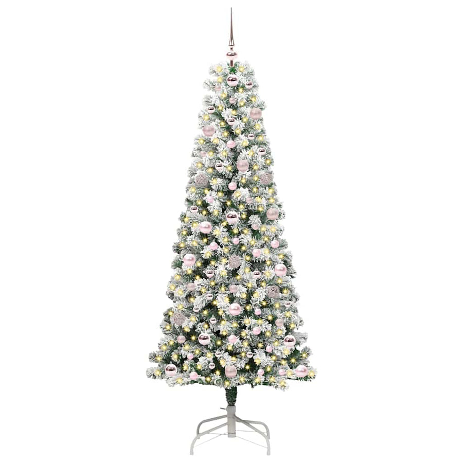 Kunstmatige Inklapbare Kerstboom Groen en wit 180 cm PVC