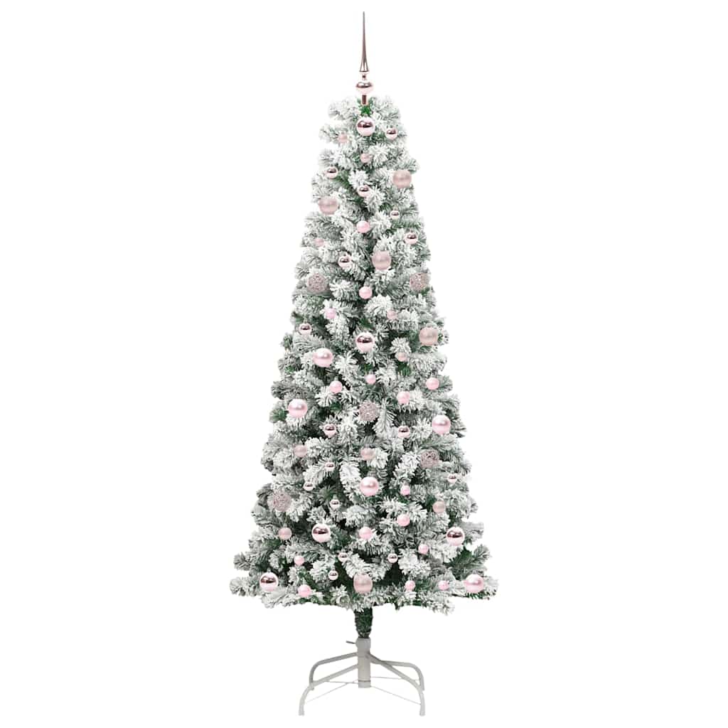 Kunstmatige Inklapbare Kerstboom Groen en wit 180 cm PVC