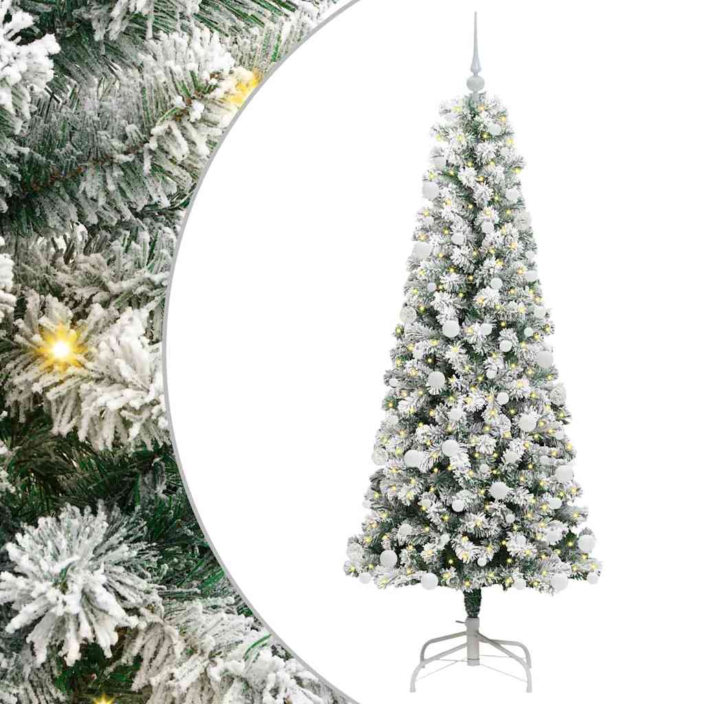 Kunstmatige Inklapbare Kerstboom Groen en wit 180 cm PVC