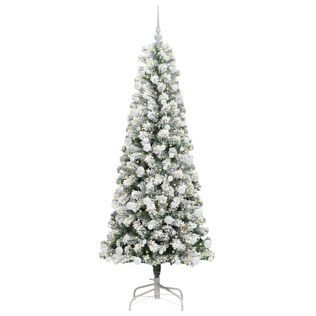 Kunstmatige Inklapbare Kerstboom Groen en wit 180 cm PVC