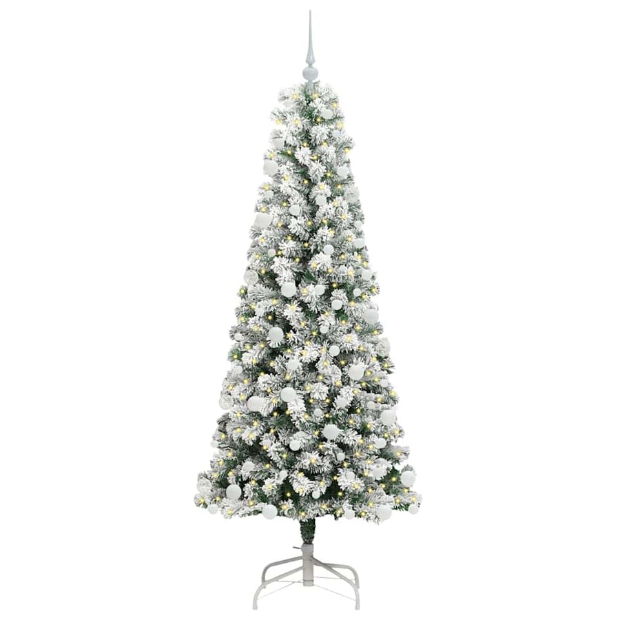 Kunstmatige Inklapbare Kerstboom Groen en wit 180 cm PVC