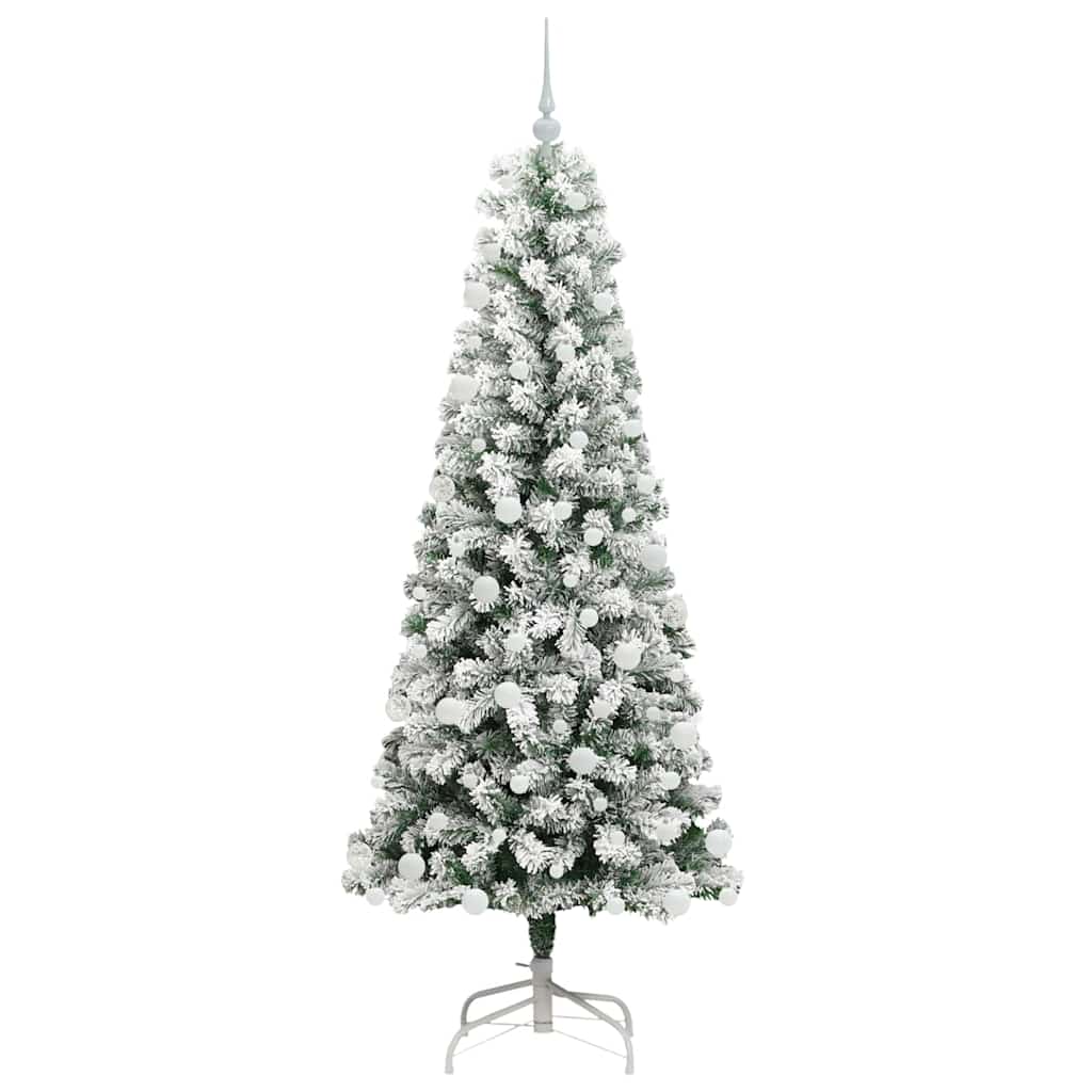 Kunstmatige Inklapbare Kerstboom Groen en wit 180 cm PVC