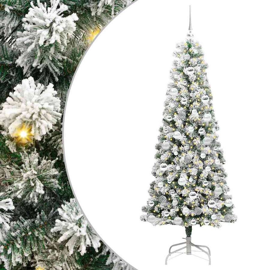 Kunstmatige Inklapbare Kerstboom Groen en wit 180 cm PVC