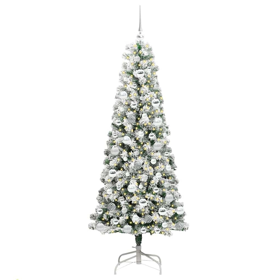 Kunstmatige Inklapbare Kerstboom Groen en wit 180 cm PVC