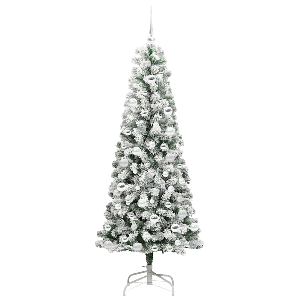 Kunstmatige Inklapbare Kerstboom Groen en wit 180 cm PVC