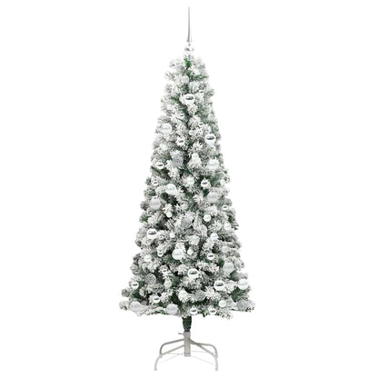 Kunstmatige Inklapbare Kerstboom Groen en wit 180 cm PVC