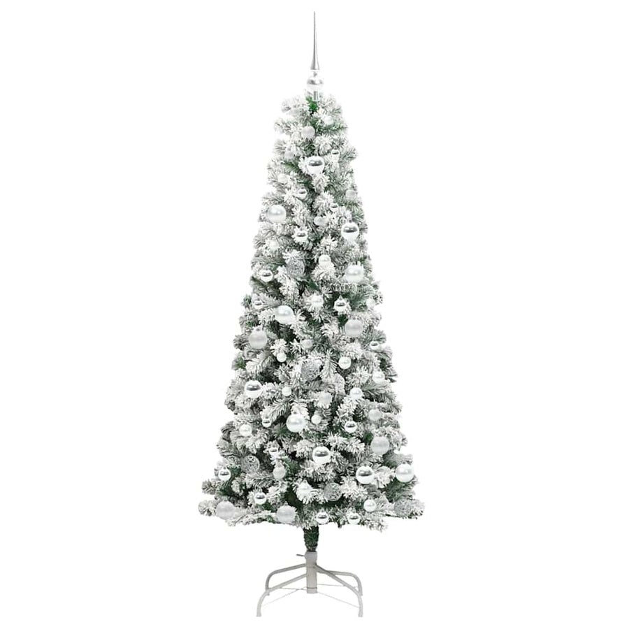 Kunstmatige Inklapbare Kerstboom Groen en wit 180 cm PVC
