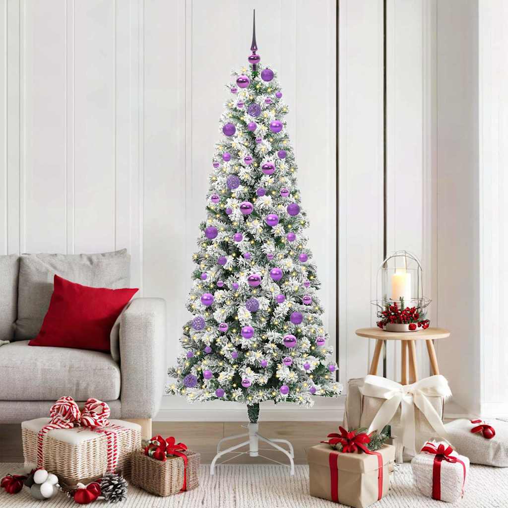 Kunstmatige Inklapbare Kerstboom Groen en wit 180 cm PVC