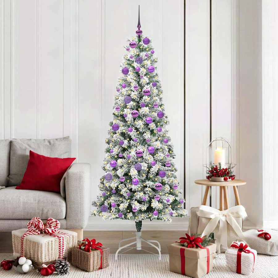 Kunstmatige Inklapbare Kerstboom Groen en wit 180 cm PVC