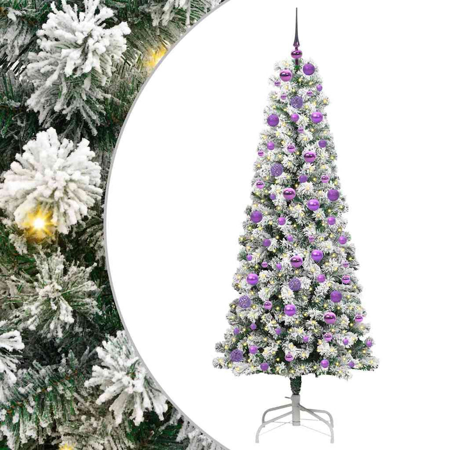 Kunstmatige Inklapbare Kerstboom Groen en wit 180 cm PVC
