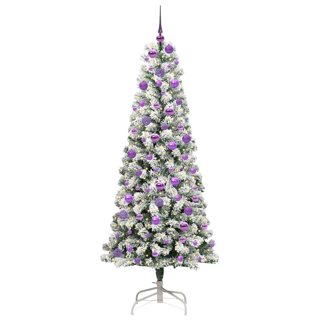 Kunstmatige Inklapbare Kerstboom Groen en wit 180 cm PVC