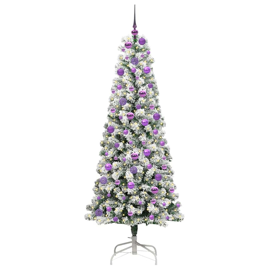Kunstmatige Inklapbare Kerstboom Groen en wit 180 cm PVC