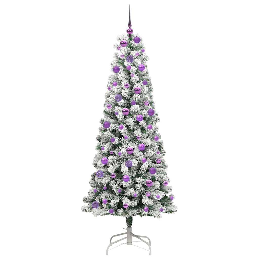 Kunstmatige Inklapbare Kerstboom Groen en wit 180 cm PVC
