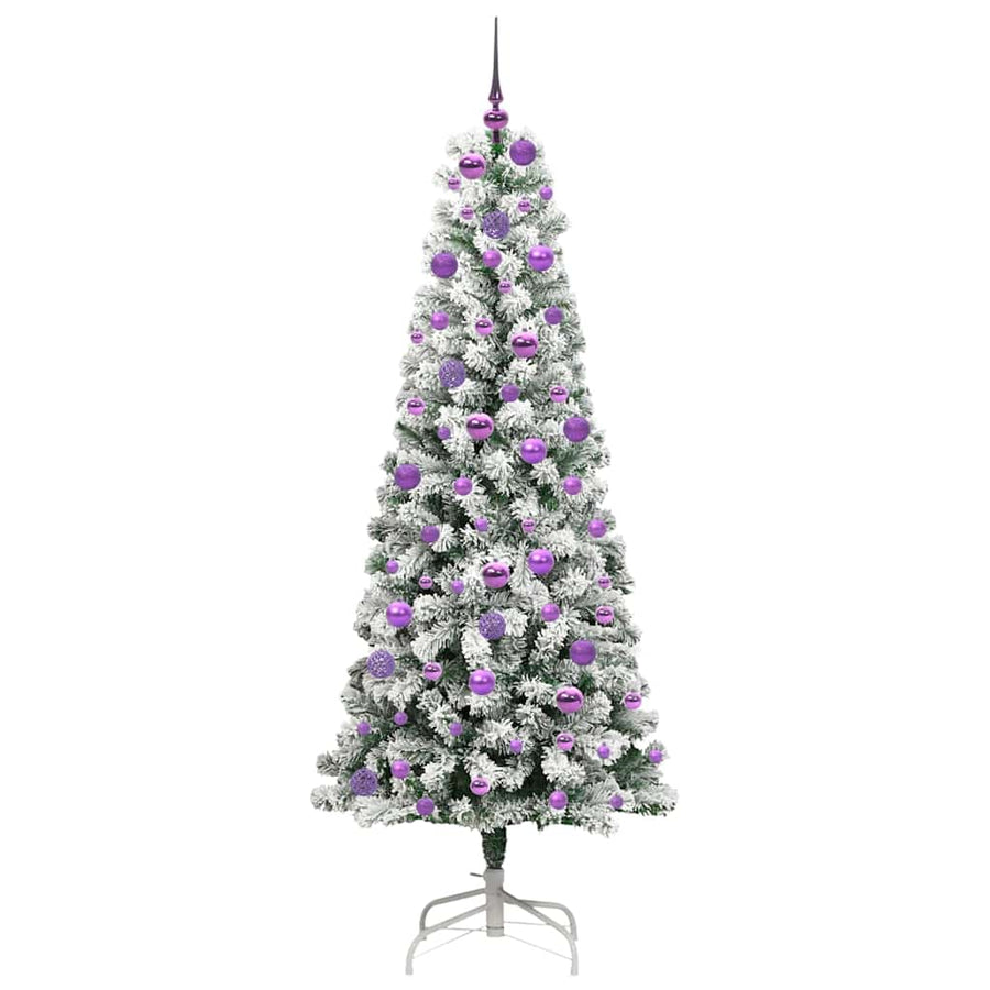 Kunstmatige Inklapbare Kerstboom Groen en wit 180 cm PVC
