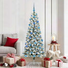 Kerstboom kunst 180 cm groen wit inklapbaar