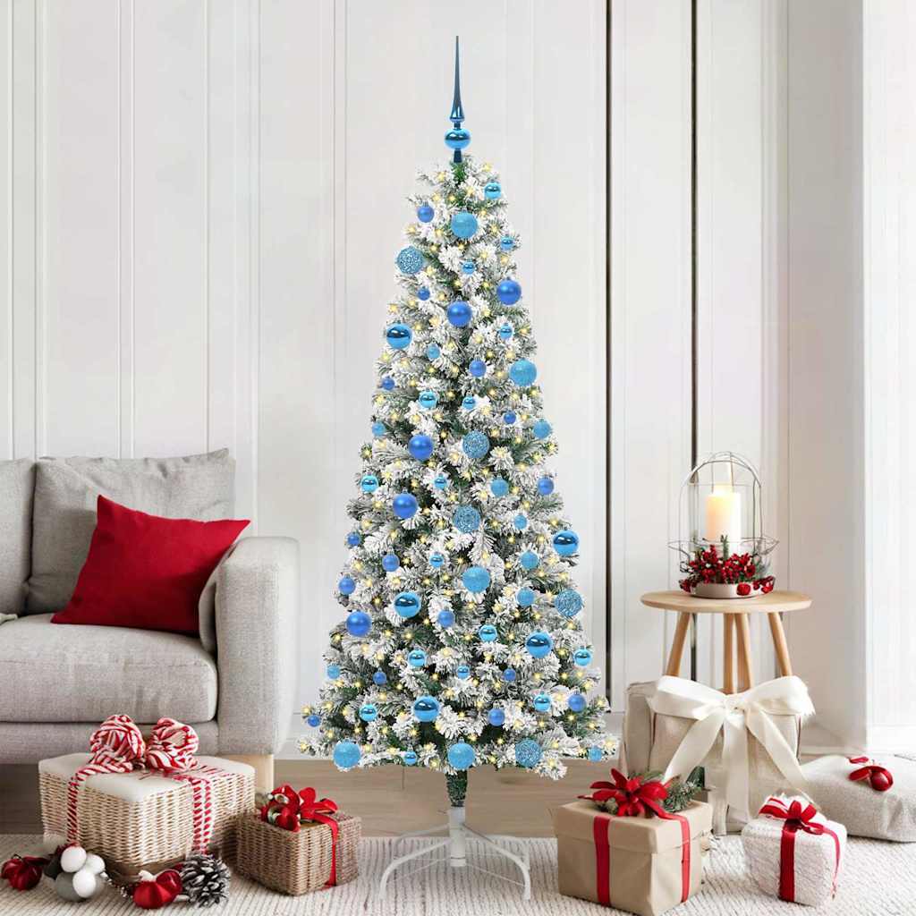 Kunstmatige Inklapbare Kerstboom Groen en wit 180 cm PVC