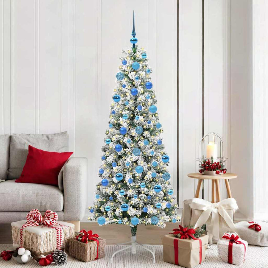 Kunstmatige Inklapbare Kerstboom Groen en wit 180 cm PVC