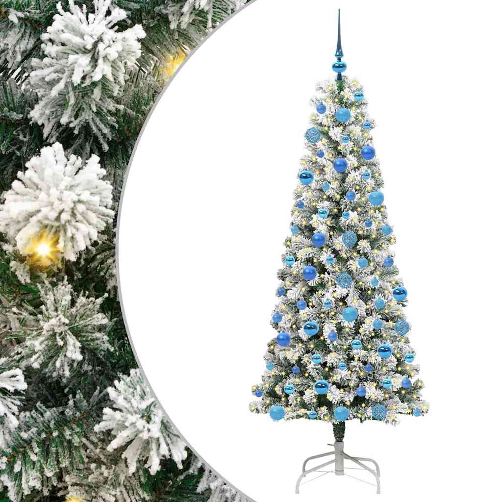 Kunstmatige Inklapbare Kerstboom Groen en wit 180 cm PVC