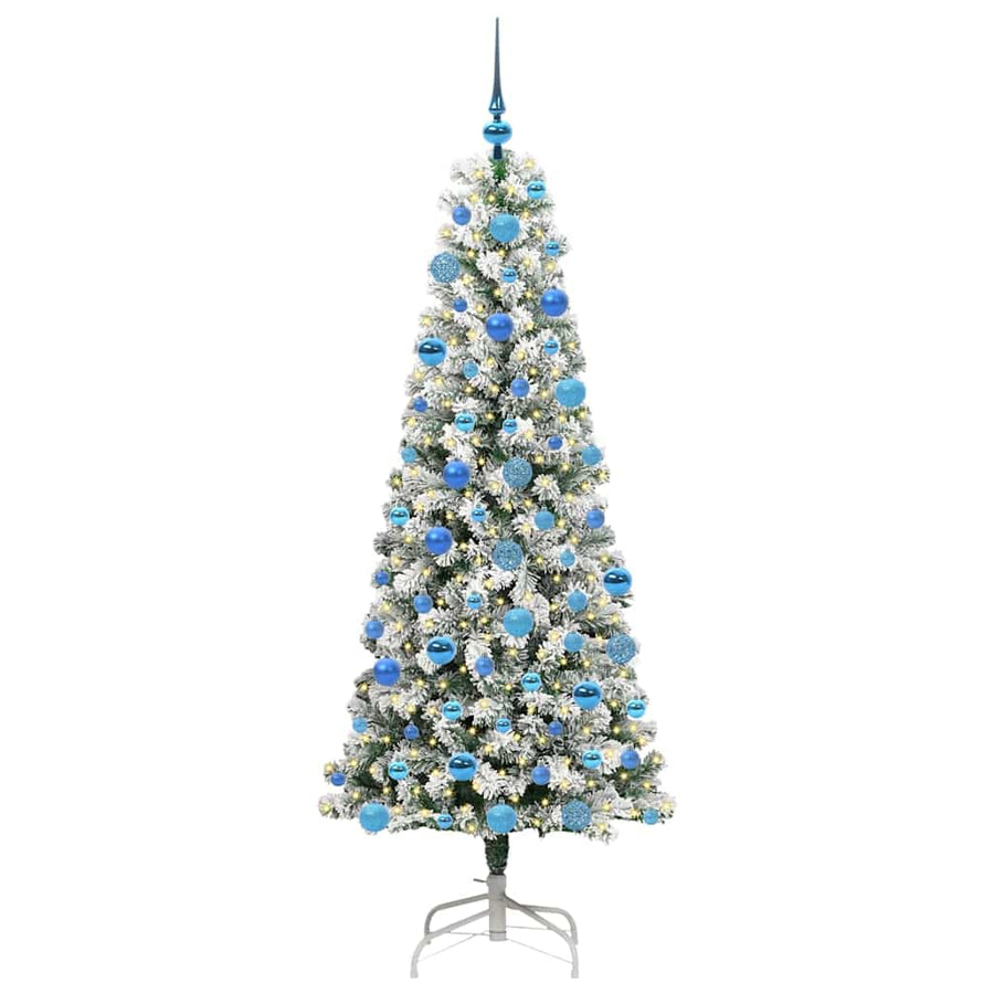 Kunstmatige Inklapbare Kerstboom Groen en wit 180 cm PVC