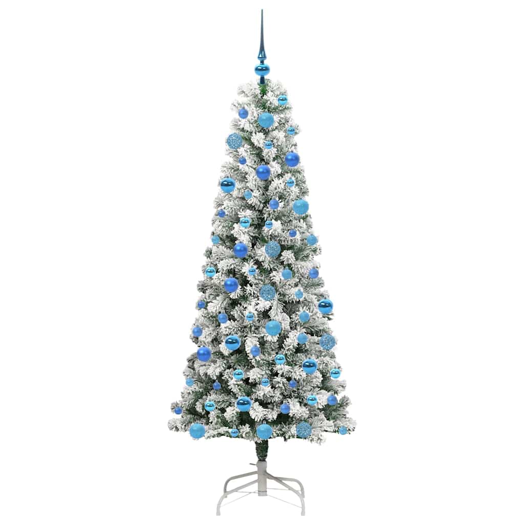 Kunstmatige Inklapbare Kerstboom Groen en wit 180 cm PVC