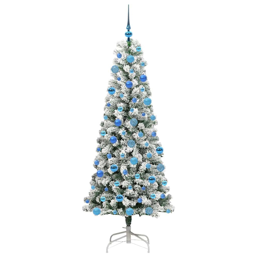 Kunstmatige Inklapbare Kerstboom Groen en wit 180 cm PVC