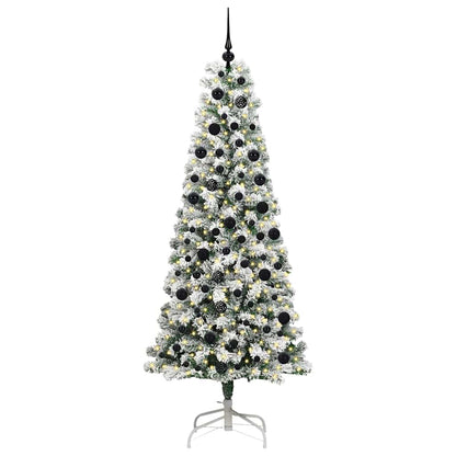 Kunstmatige Inklapbare Kerstboom Groen en wit 210 cm PVC
