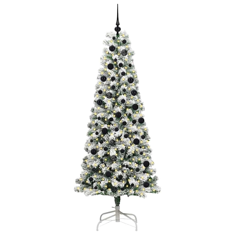 Kunstmatige Inklapbare Kerstboom Groen en wit 210 cm PVC