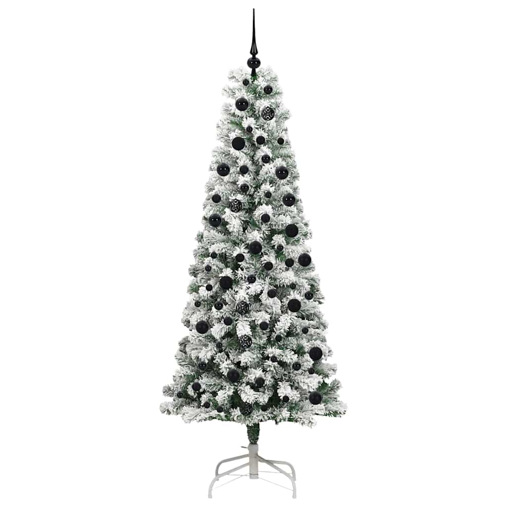 Kunstmatige Inklapbare Kerstboom Groen en wit 210 cm PVC