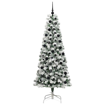 Kunstmatige Inklapbare Kerstboom Groen en wit 210 cm PVC