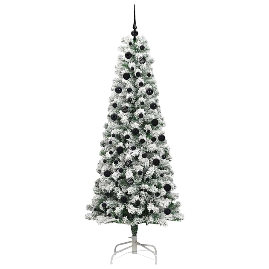 Kunstmatige Inklapbare Kerstboom Groen en wit 210 cm PVC