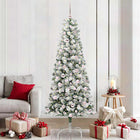 Kerstboom kunststof inklapbaar groen wit 210 cm