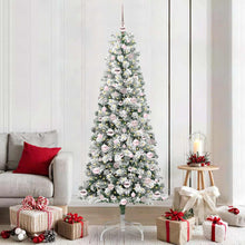 Kunstmatige Inklapbare Kerstboom Groen en wit 210 cm PVC