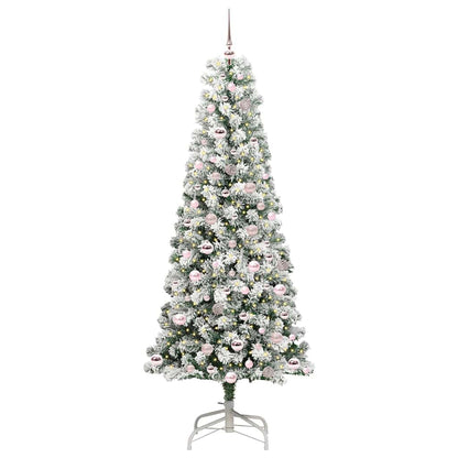 Kunstmatige Inklapbare Kerstboom Groen en wit 210 cm PVC