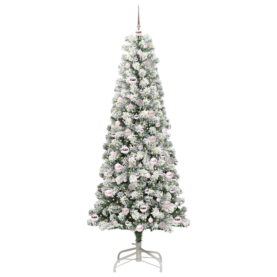 Kunstmatige Inklapbare Kerstboom Groen en wit 210 cm PVC