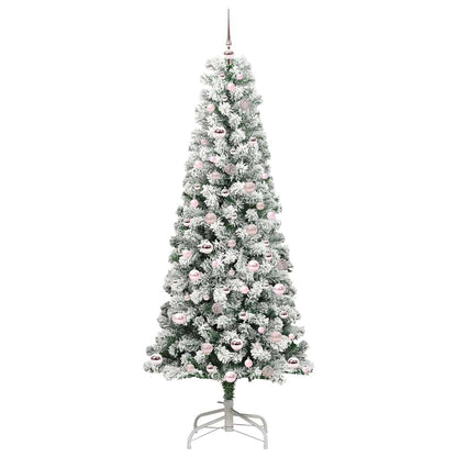 Kunstmatige Inklapbare Kerstboom Groen en wit 210 cm PVC