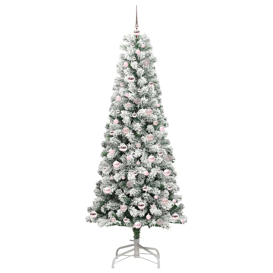 Kunstmatige Inklapbare Kerstboom Groen en wit 210 cm PVC