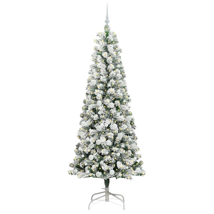 Kunstmatige Inklapbare Kerstboom Groen en wit 210 cm PVC