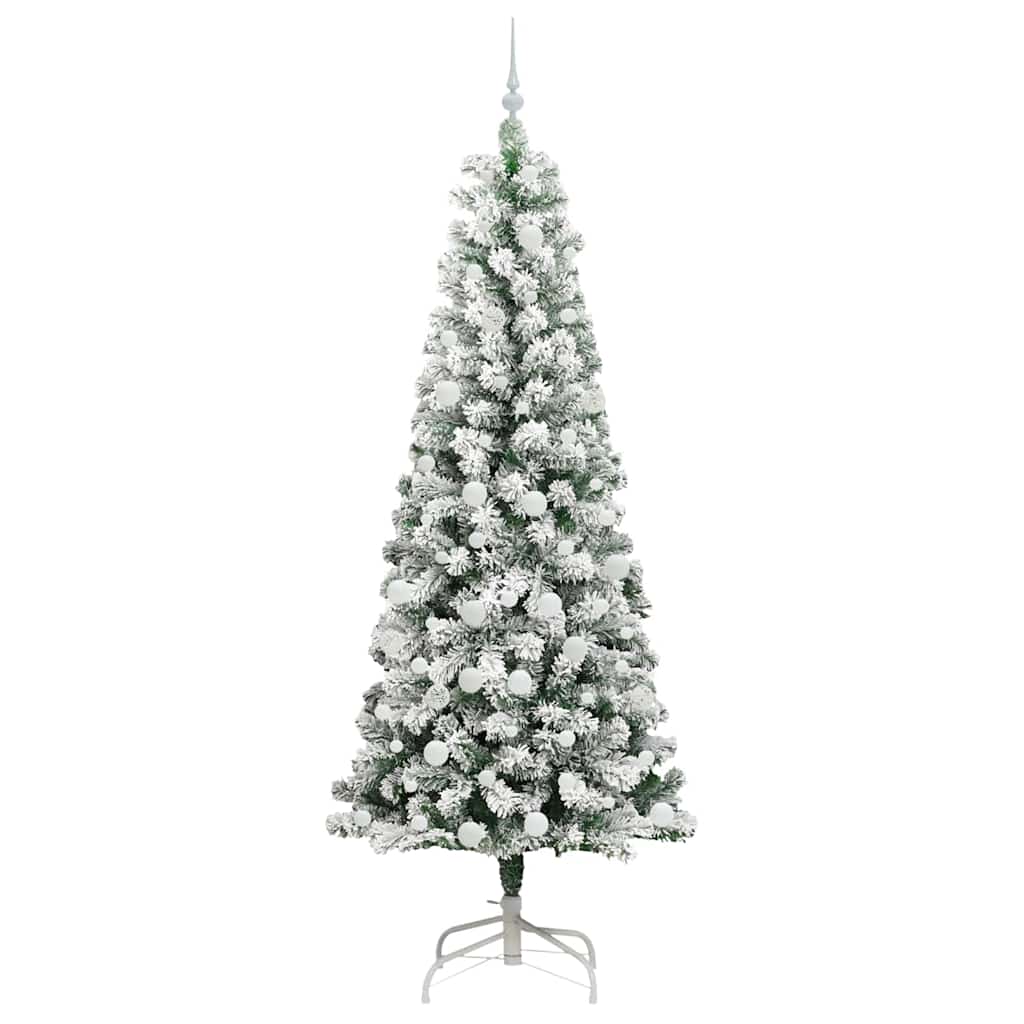 Kunstmatige Inklapbare Kerstboom Groen en wit 210 cm PVC
