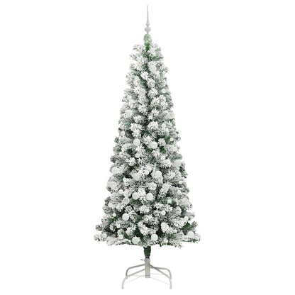 Kunstmatige Inklapbare Kerstboom Groen en wit 210 cm PVC