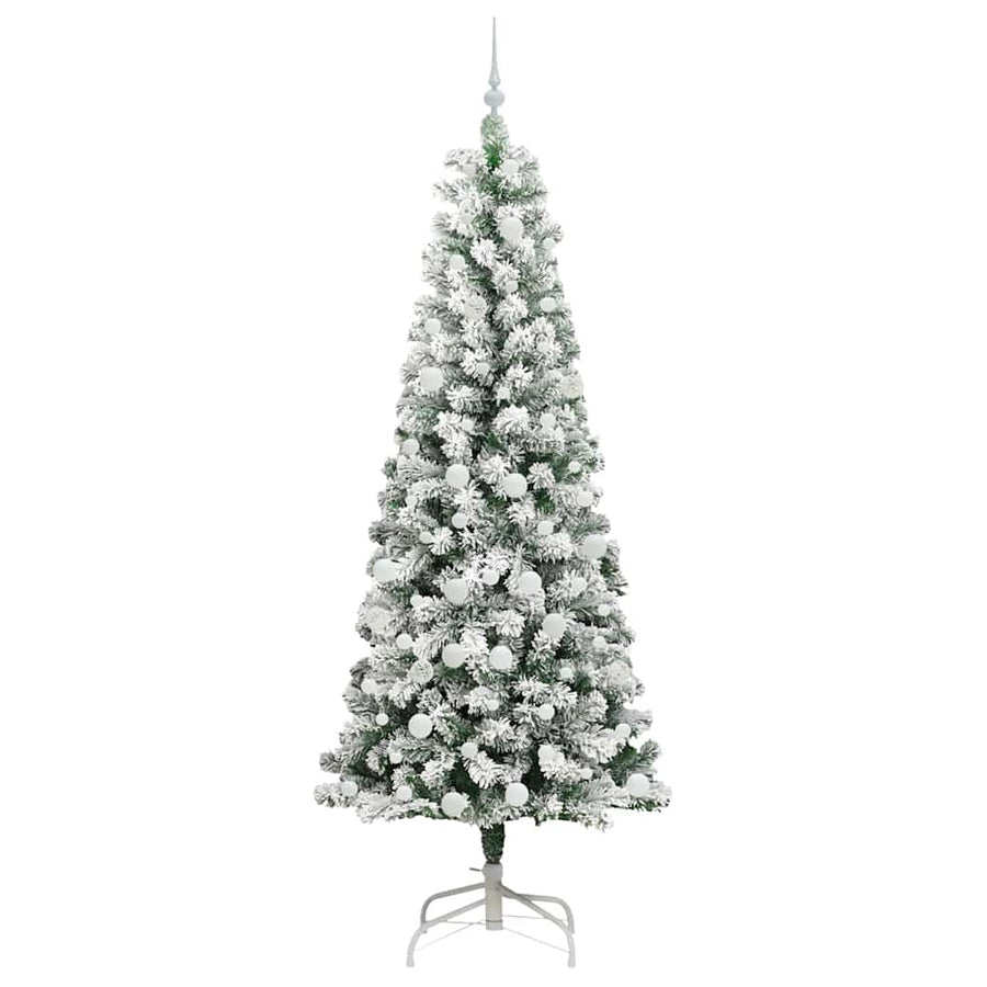 Kunstmatige Inklapbare Kerstboom Groen en wit 210 cm PVC
