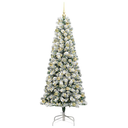 Kunstmatige Inklapbare Kerstboom Groen en Wit 210 cm