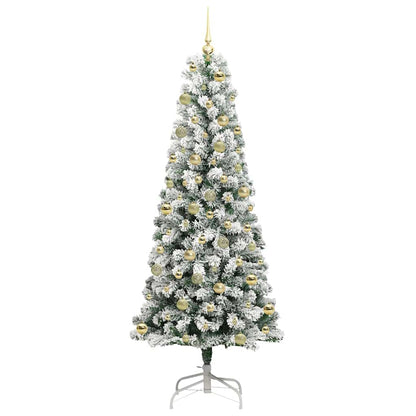 Kunstmatige Inklapbare Kerstboom Groen en Wit 210 cm