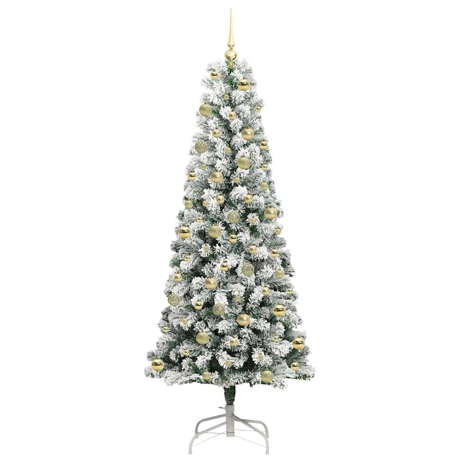 Kunstmatige Inklapbare Kerstboom Groen en Wit 210 cm