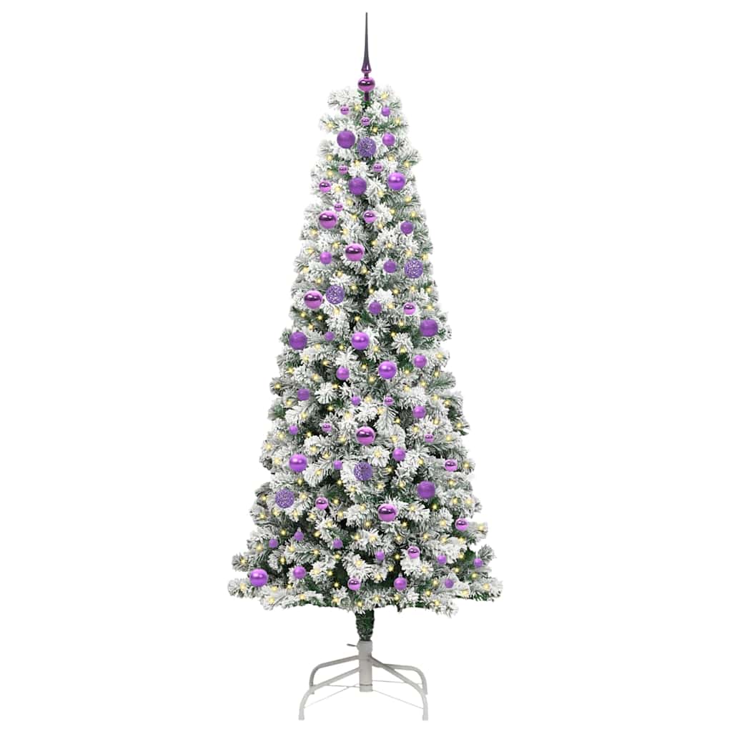 Kunstmatige Inklapbare Kerstboom Groen en wit 210 cm PVC
