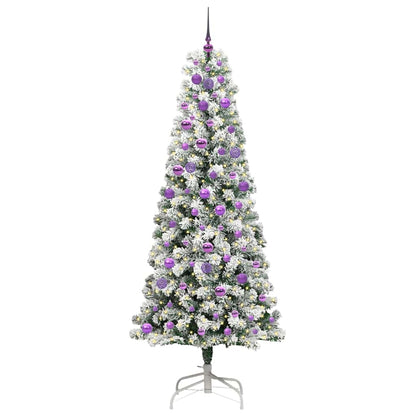 Kunstmatige Inklapbare Kerstboom Groen en wit 210 cm PVC